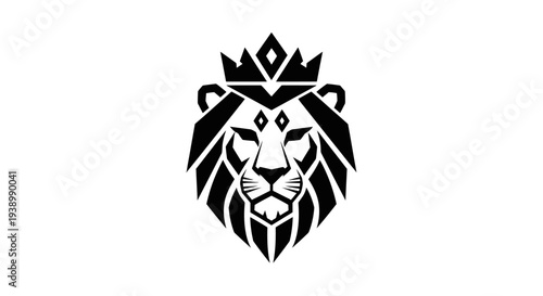 Black Lion Head Logo Design Illustration.