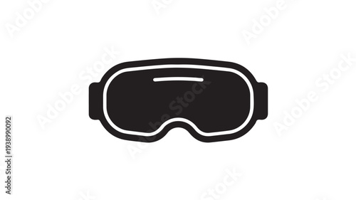 Virtual Reality Goggles Minimalist Modern Black and White Design Simple Illustration for Tech Advertising