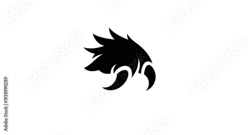 Black Silhouette of Bird Head Profile.