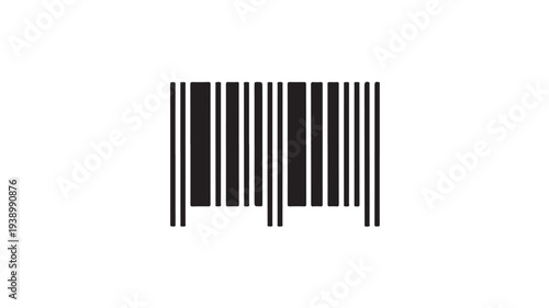 Barcode on white background in simple modern design with high contrast black lines for product labeling