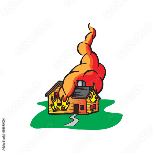 Make a Professional House Fire Vector Illustration