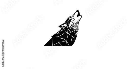 Geometric Wolf Head Illustration Design Element.