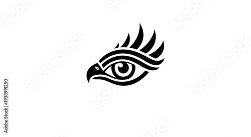 Stylized Eagle Head with Eye Design.