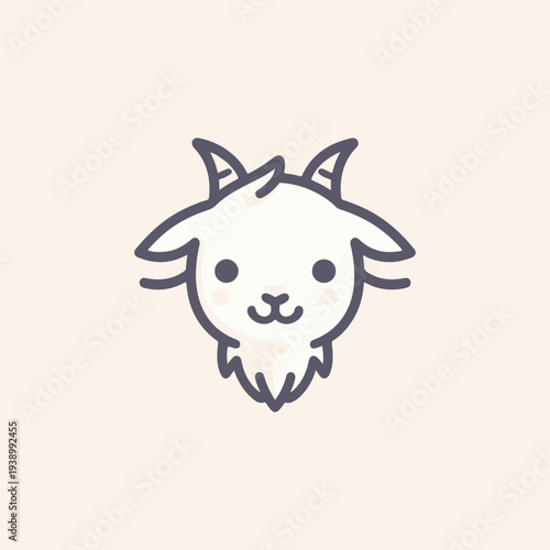 Cute Handdrawn Goat Logo