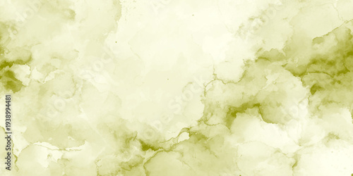 Soft olive green and cream watercolor wash background with organic fluid ink textures delicate marbling, and ethereal cloudy layers, perfect for sophisticated web design.