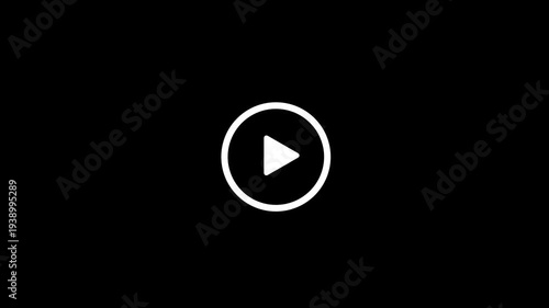 play icon, video play icon for website and mobile design animation on black background,with video play button video animation.