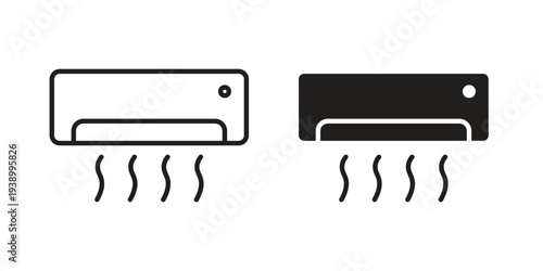 Air conditioner icon - editable stroke vector illustration eps10.