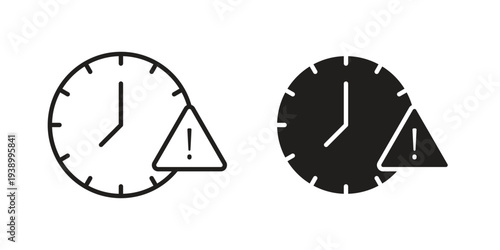 Alarm exclamation icon - editable stroke vector illustration eps10.