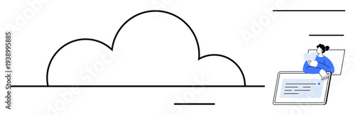 Cloud storage concept. Cloud storage enables seamless data management and digital file synchronization. Cloud storage supports communication, data security, and accessibility. For IT, business