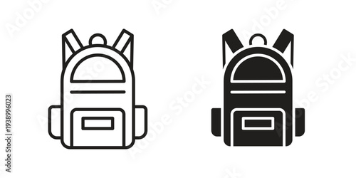 Backpack icon - editable stroke vector illustration eps10.