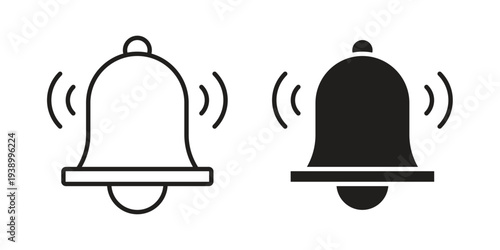 Bell ring icon - editable stroke vector illustration eps10.