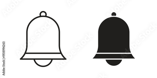 Bell ring icon - editable stroke vector illustration eps10.