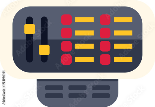Control panel icon showing sliders and indicators for data management and settings