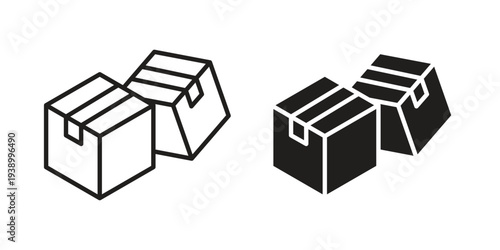 Boxes icon - editable stroke vector illustration eps10.