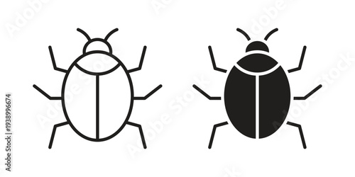 Bug icon - editable stroke vector illustration eps10.
