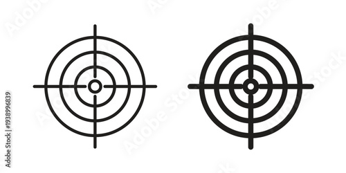 Bullseye pointer icon - editable stroke vector illustration eps10.