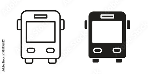 Bus icon - editable stroke vector illustration eps10.