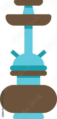 Hookah shisha water pipe equipment flat illustration on white background