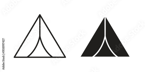 Camping icon - editable stroke vector illustration eps10.