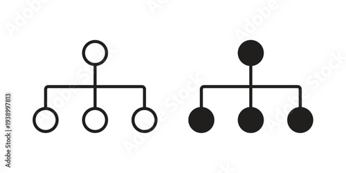 Chart tree icon - editable stroke vector illustration eps10.