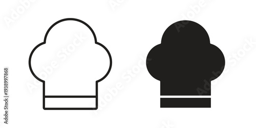 Chef hat icon - editable stroke vector illustration eps10.