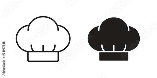 Chef hat icon - editable stroke vector illustration eps10.