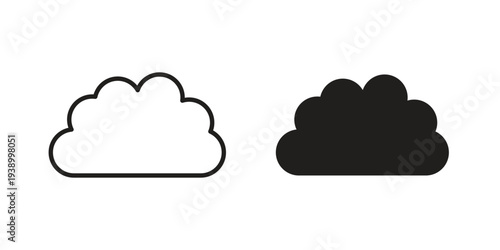 Cloud icon - editable stroke vector illustration eps10.