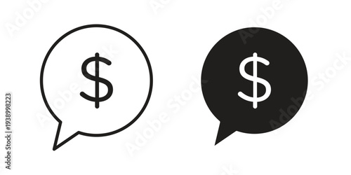 Comment dollar icon - editable stroke vector illustration eps10.