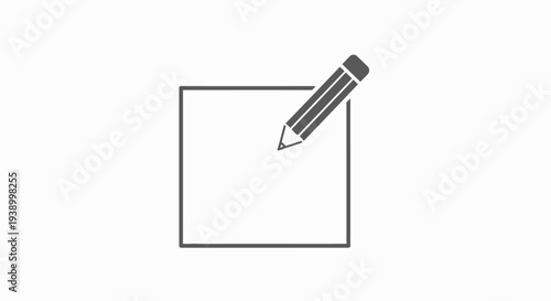 Pencil drawing square box outline icon