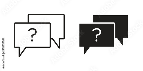 Comment question icon - editable stroke vector illustration eps10.