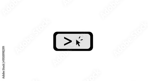 Play button icon with mouse cursor click symbol
