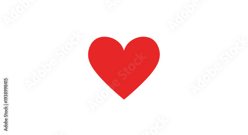 Red heart symbol on white banner with black borders
