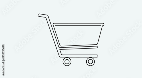 Shopping cart line icon for e-commerce and retail design