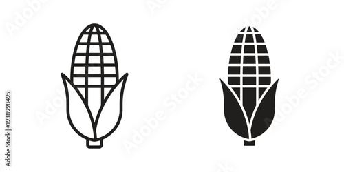 Corn icon - editable stroke vector illustration eps10.