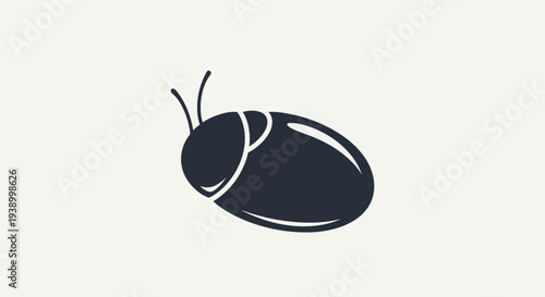 Simple flat dark blue beetle insect bug icon