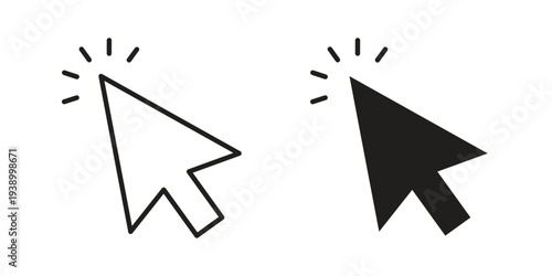 Cursor icon - editable stroke vector illustration eps10.