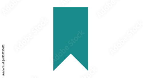 Simple flat teal bookmark ribbon icon