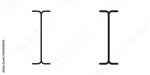 Cursor text icon - editable stroke vector illustration eps10.