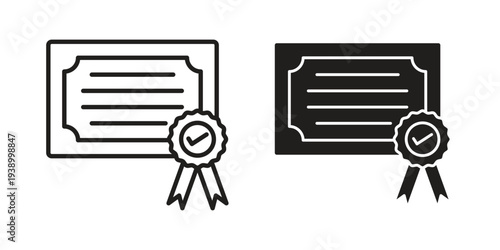 Diploma icon - editable stroke vector illustration eps10.