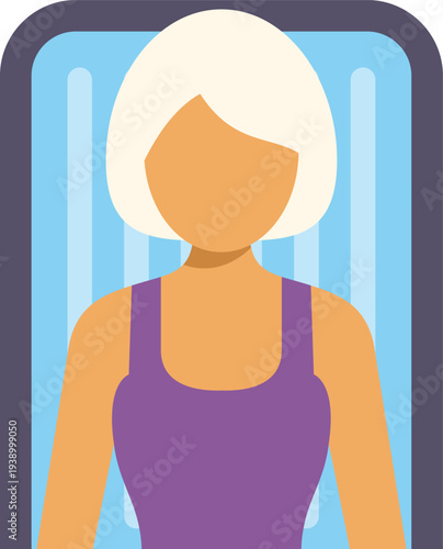 Woman using a tanning bed for skin care and beauty treatment