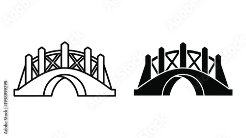 Bridge Architecture Vector Crossing Symbol
