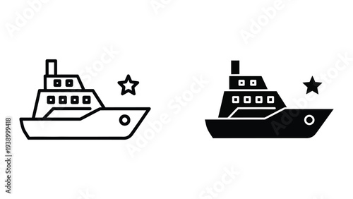 Ship Cruise Icon Commercial Vessel Symbol