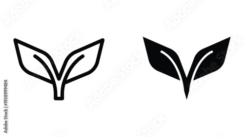 Leaf Sprout Growth Icon Commercial Graphics