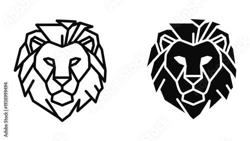 Lion Head Geometric Logo Design Commercial