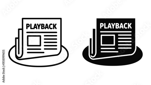 Playback Newspaper Icon Media Business