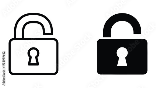 Lock Unlock Security Access Symbol Commercial Use
