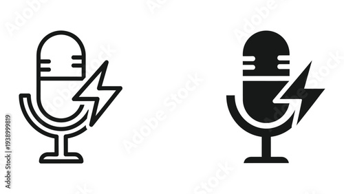Microphone Sound Wave Signal Commercial Icon