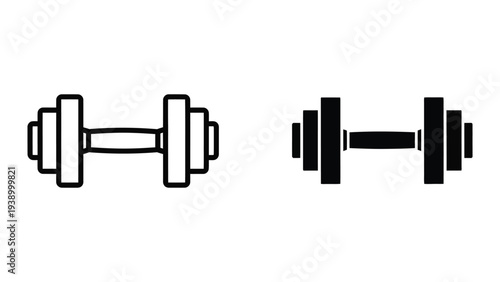 Dumbbell Fitness Icon Vector Commercial