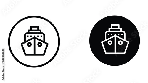 Cruise Ship Icon Commerce Vector