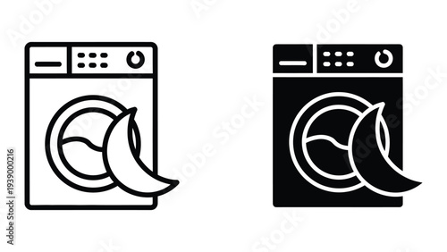 Washing Machine Moon Icon Commercial Service